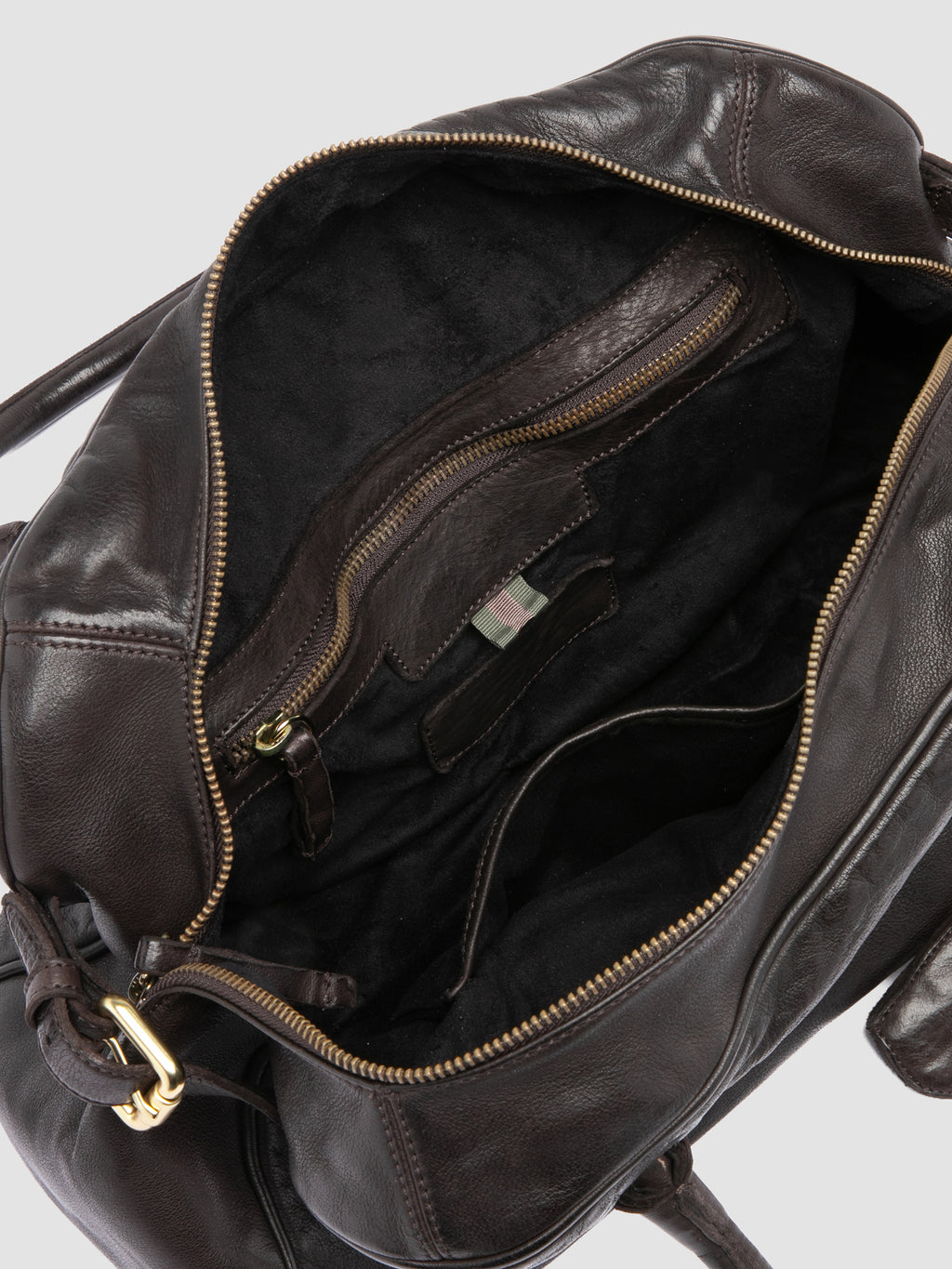BOWLER 006 - Brown Leather Shoulder Bag - image OCBBOW006IGNISD215TU0 - 8