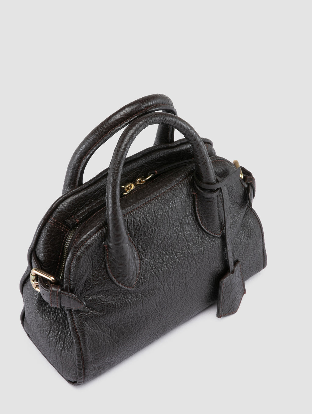 BOWLER 007 - Brown Leather Shoulder Bag - image OCBBOW007FROG12040TU0 - 2
