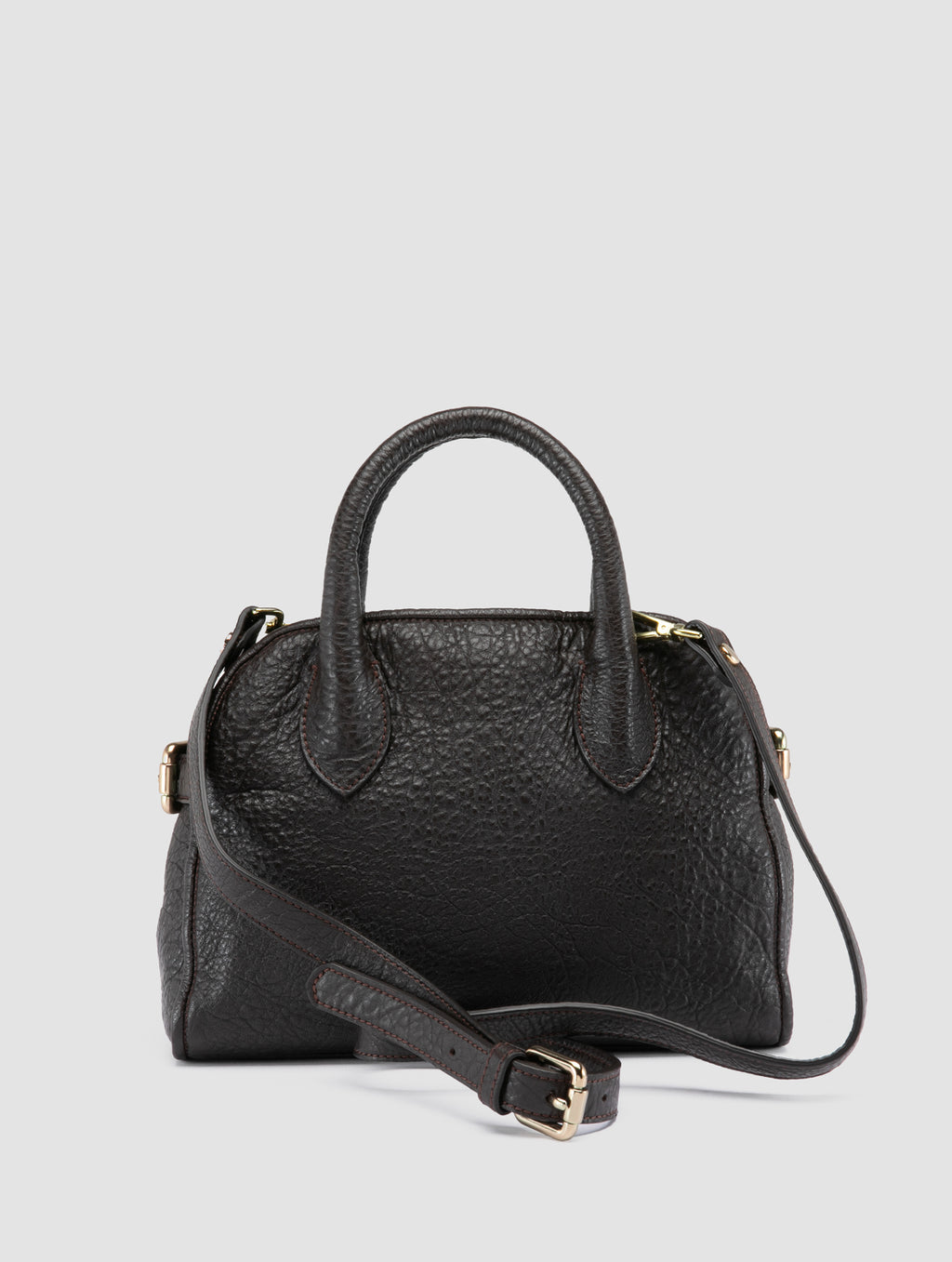 BOWLER 007 - Brown Leather Shoulder Bag - image OCBBOW007FROG12040TU0 - 5