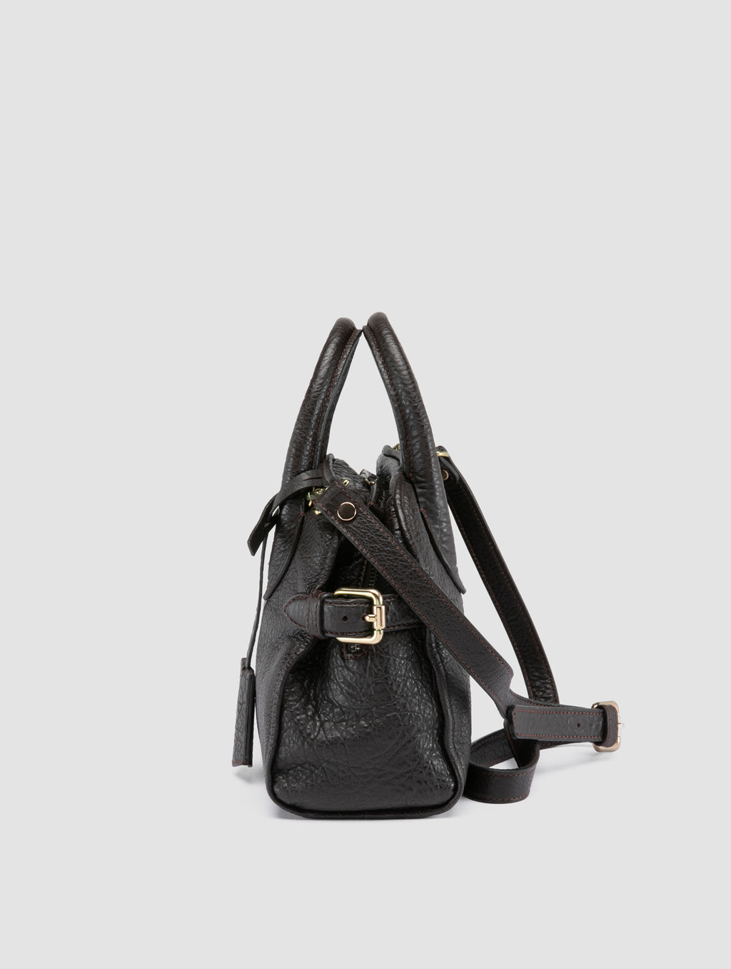 BOWLER 007 - Brown Leather Shoulder Bag - image OCBBOW007FROG12040TU0 - 6