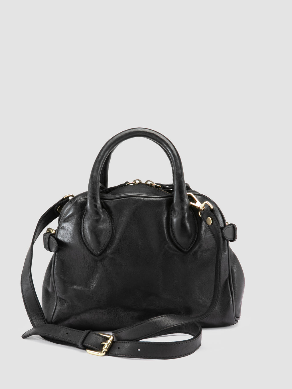 BOWLER 007 - Black Leather Shoulder Bag - image OCBBOW007IGNIS1000TU0 - 5