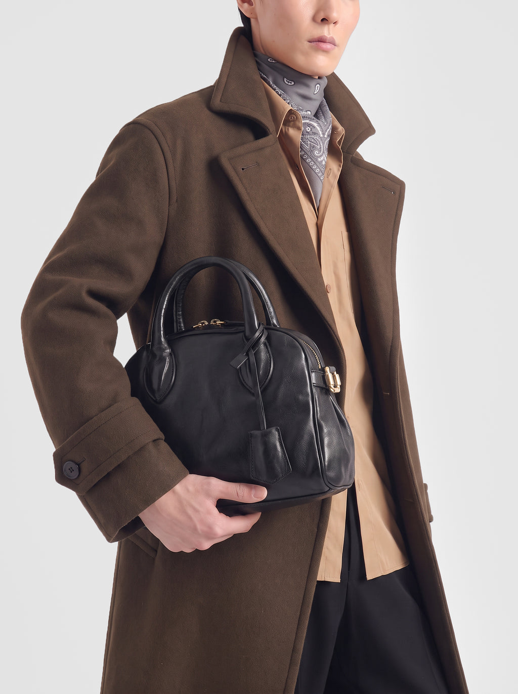 BOWLER 007 - Black Leather Shoulder Bag