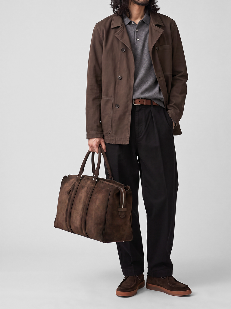 QUENTIN 009 - Brown Suede Bag
