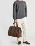 QUENTIN 009 - Taupe Suede Bag