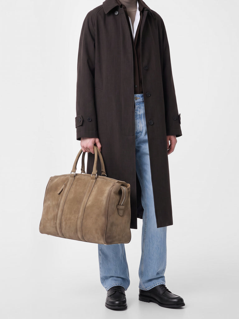QUENTIN 009 - Taupe Suede Bag