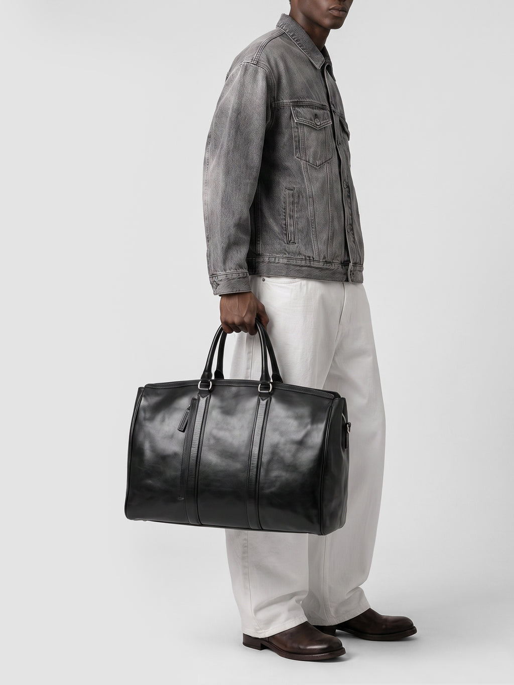 QUENTIN 009 - Black Leather Bag