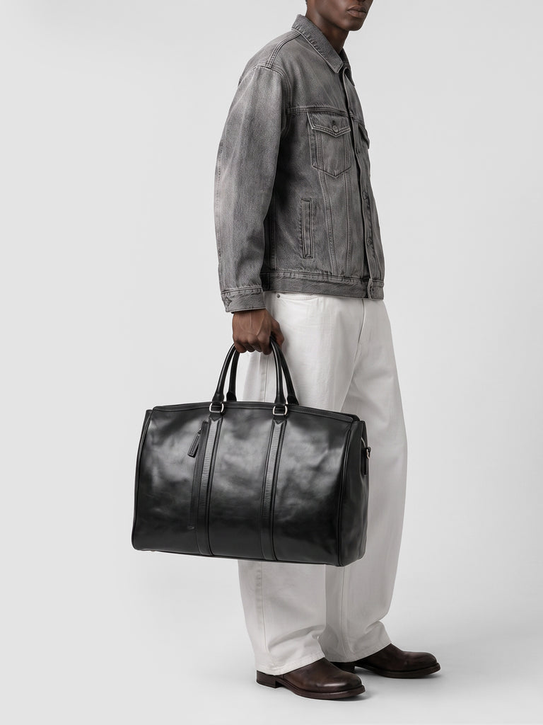 QUENTIN 009 - Black Leather Bag