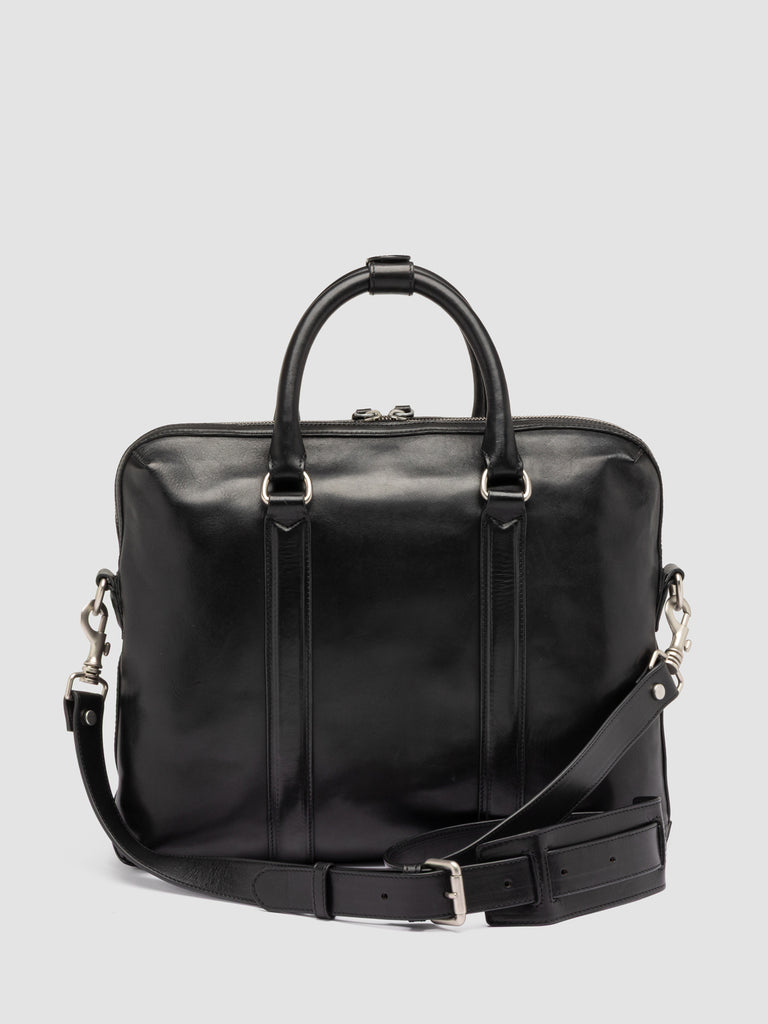 QUENTIN 019 - Black Leather Briefcase