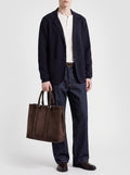QUENTIN 021 - Brown Suede Briefcase