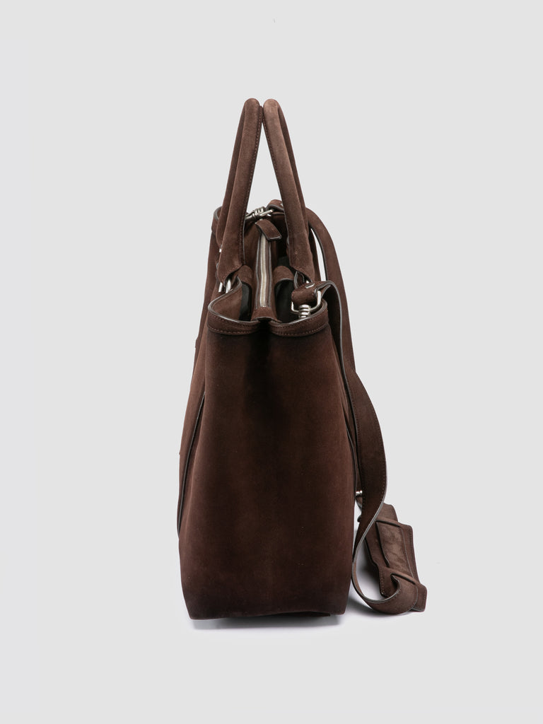 QUENTIN 021 - Brown Suede Briefcase