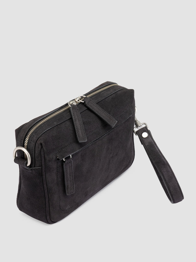 QUENTIN 025 - Black Suede Pouch Bag