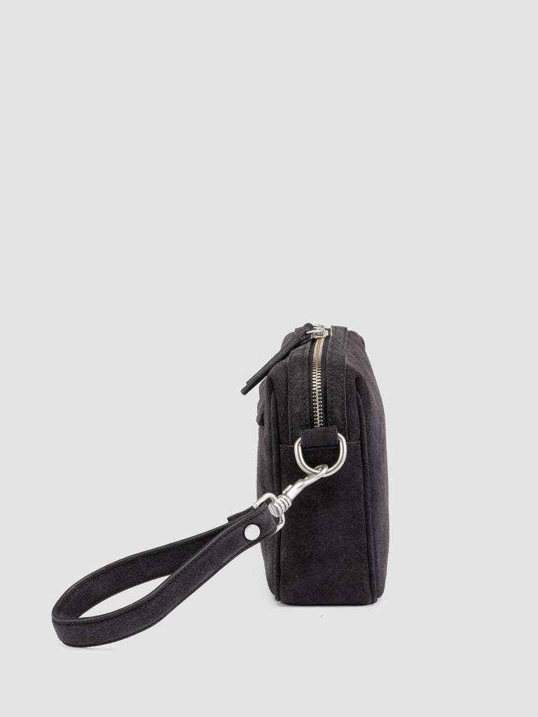 QUENTIN 025 - Black Suede Pouch Bag