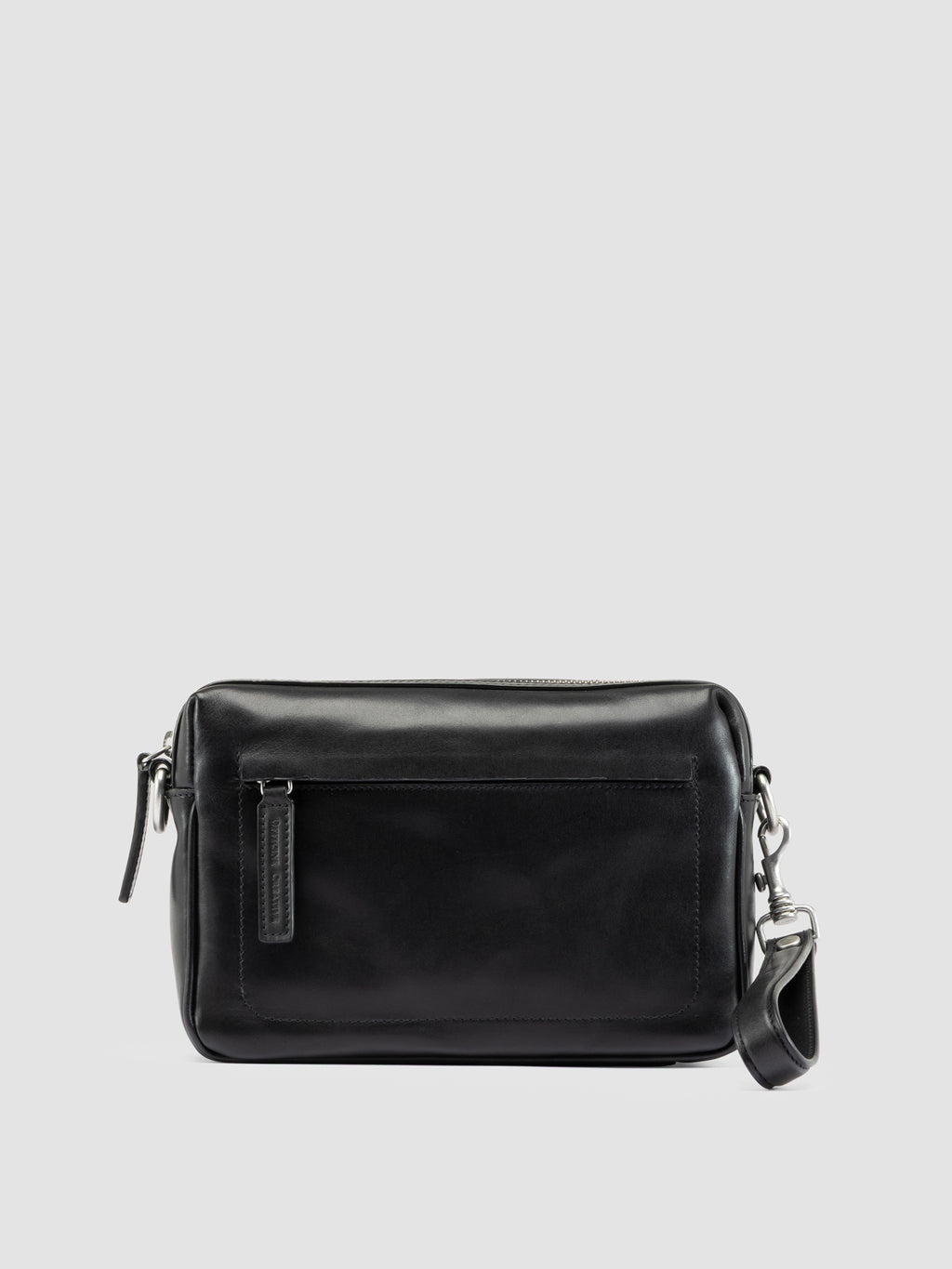 QUENTIN 025 - Black Leather Pouch Bag - image OCBENNI25TUCS31000TU0 - 3