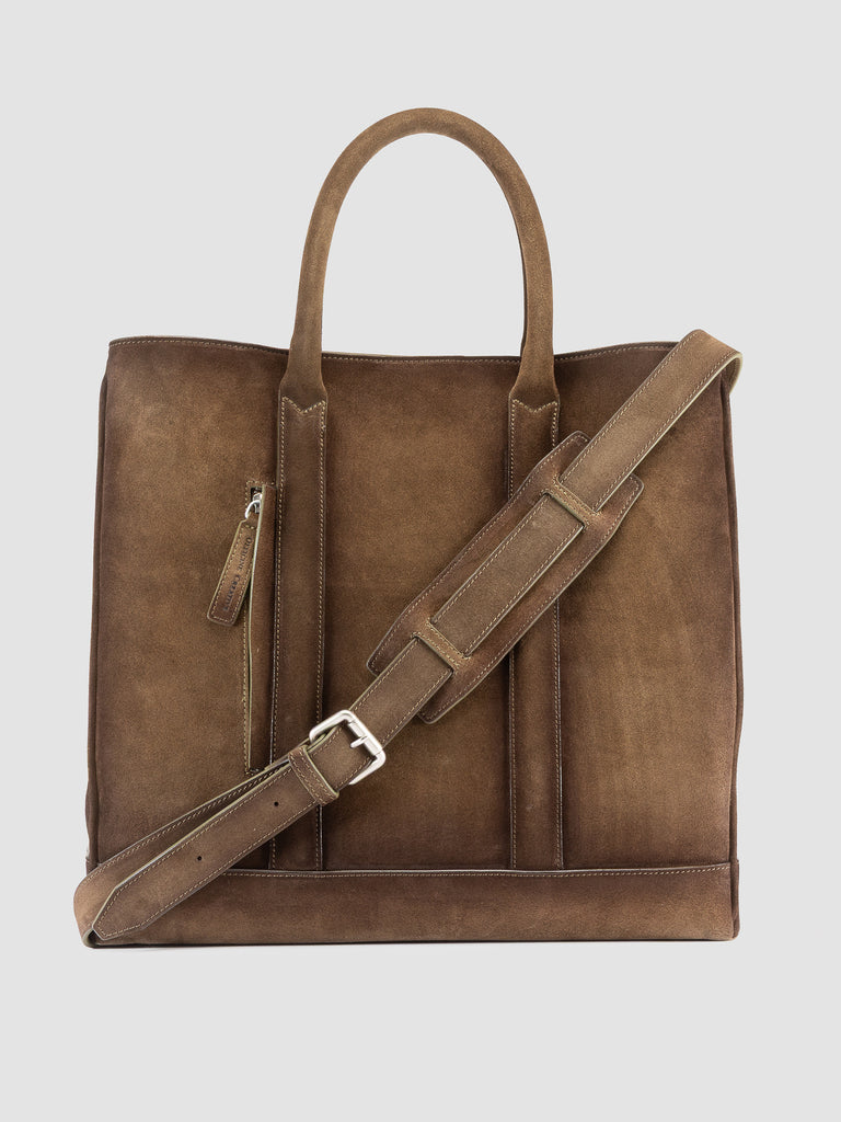 QUENTIN 026 - Taupe Suede Briefcase