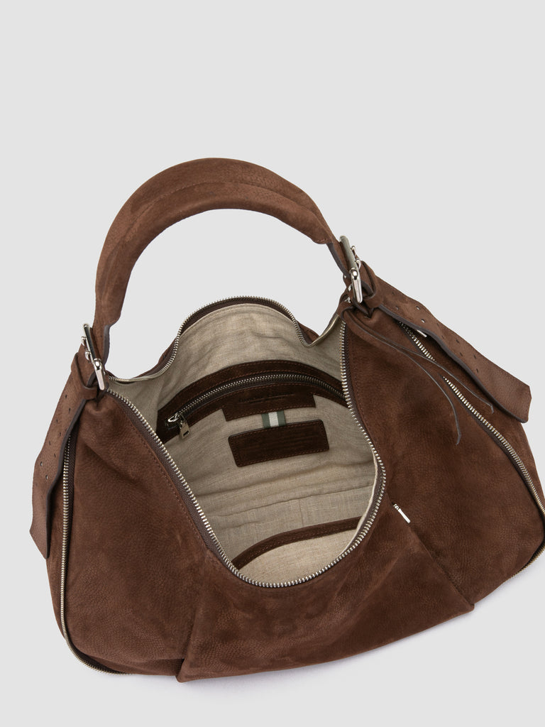 GHINZA 002 - Brown Suede Shoulder Bags