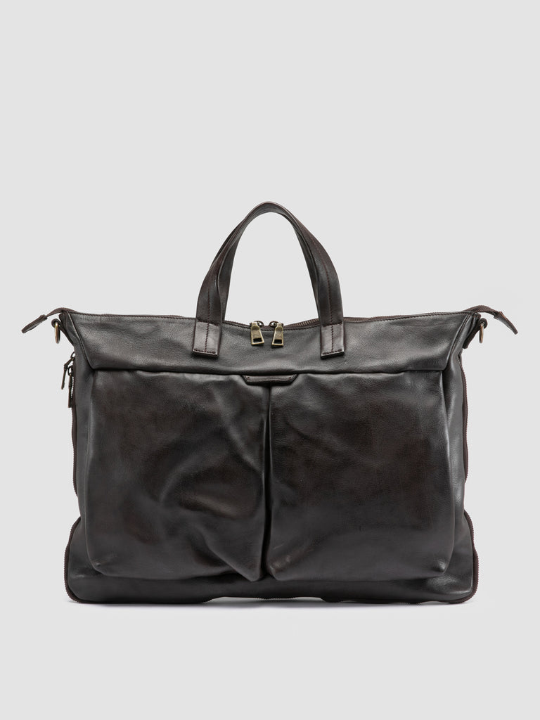 HELMET 046 - Brown Leather Briefcase