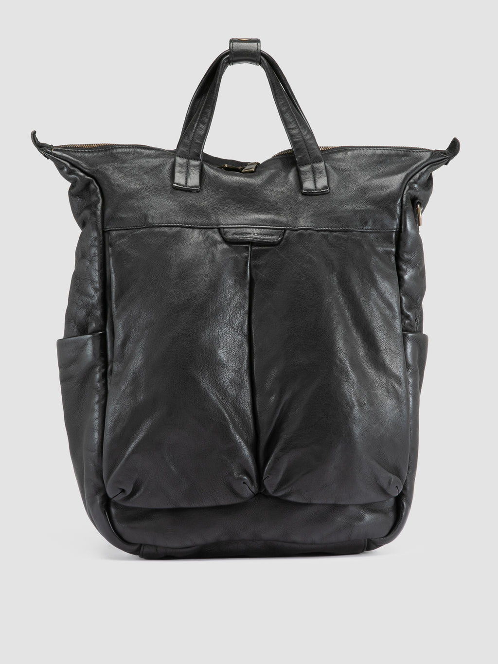 HELMET 055 - Schwarzer Lederrucksack