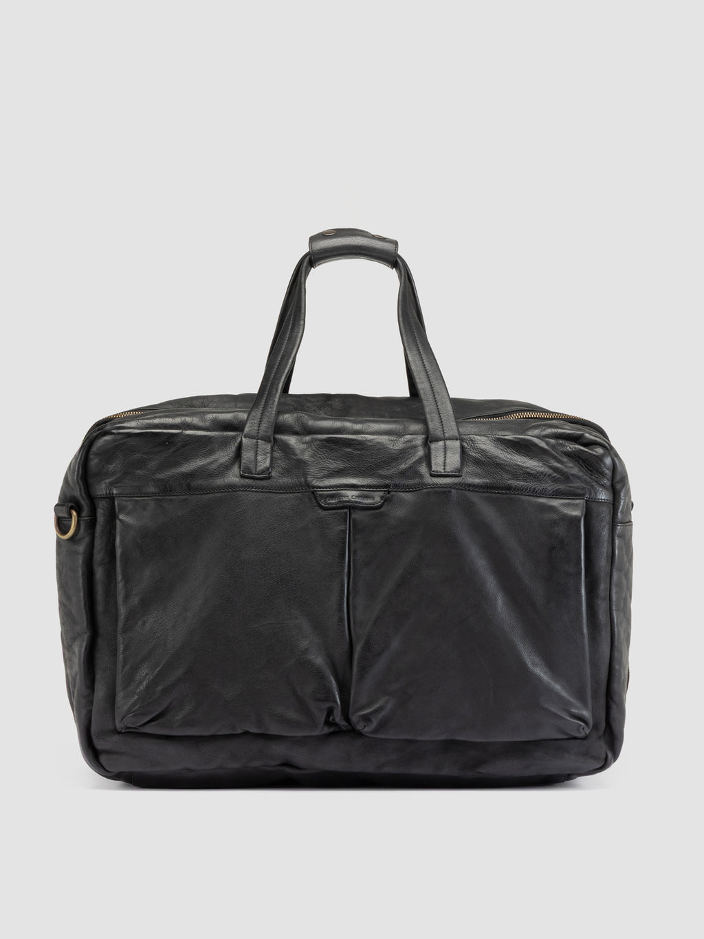 HELMET 056 - Black Leather Travel Bag