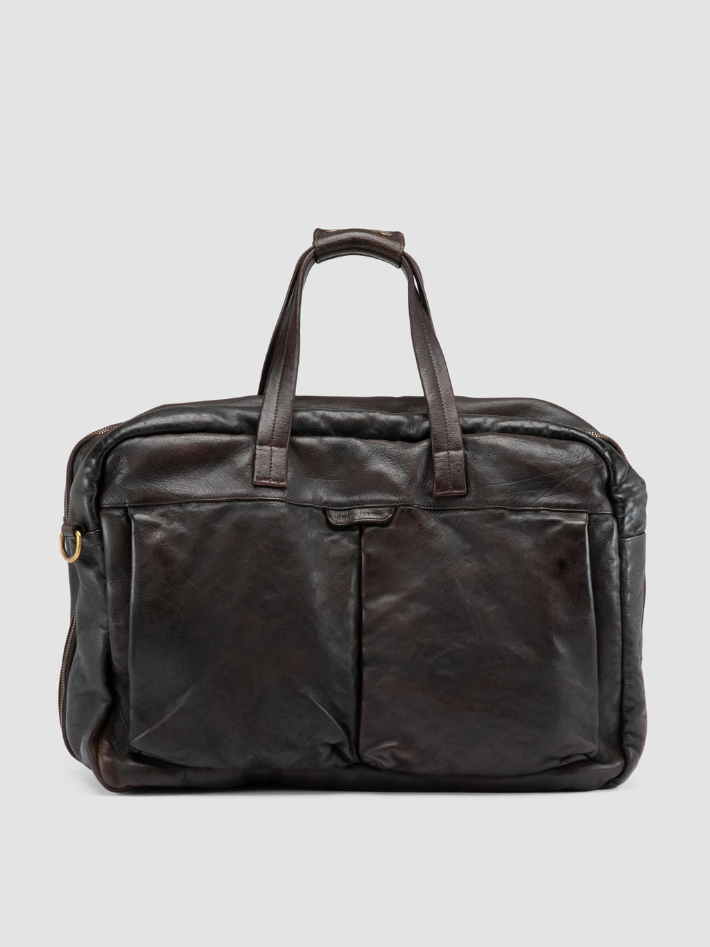 HELMET 056 - Brown Leather Travel Bag