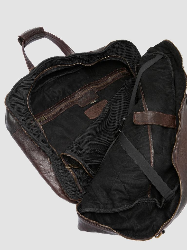 HELMET 056 - Brown Leather Travel Bag
