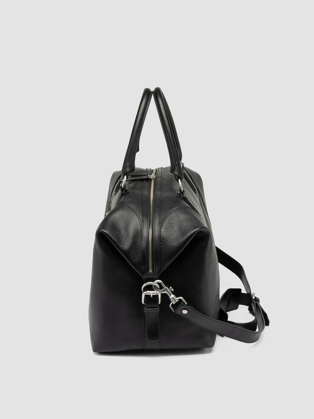 JULES 006 - Black Leather Travel Bag