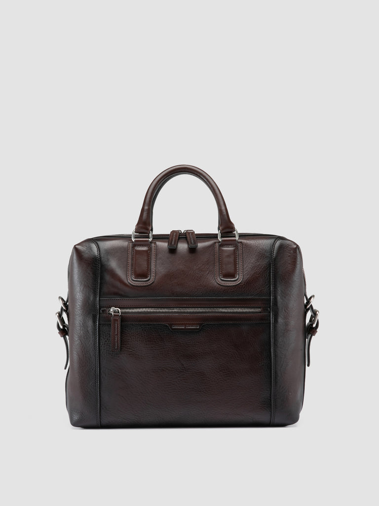 JULES 007 - Brown Leather Briefcase
