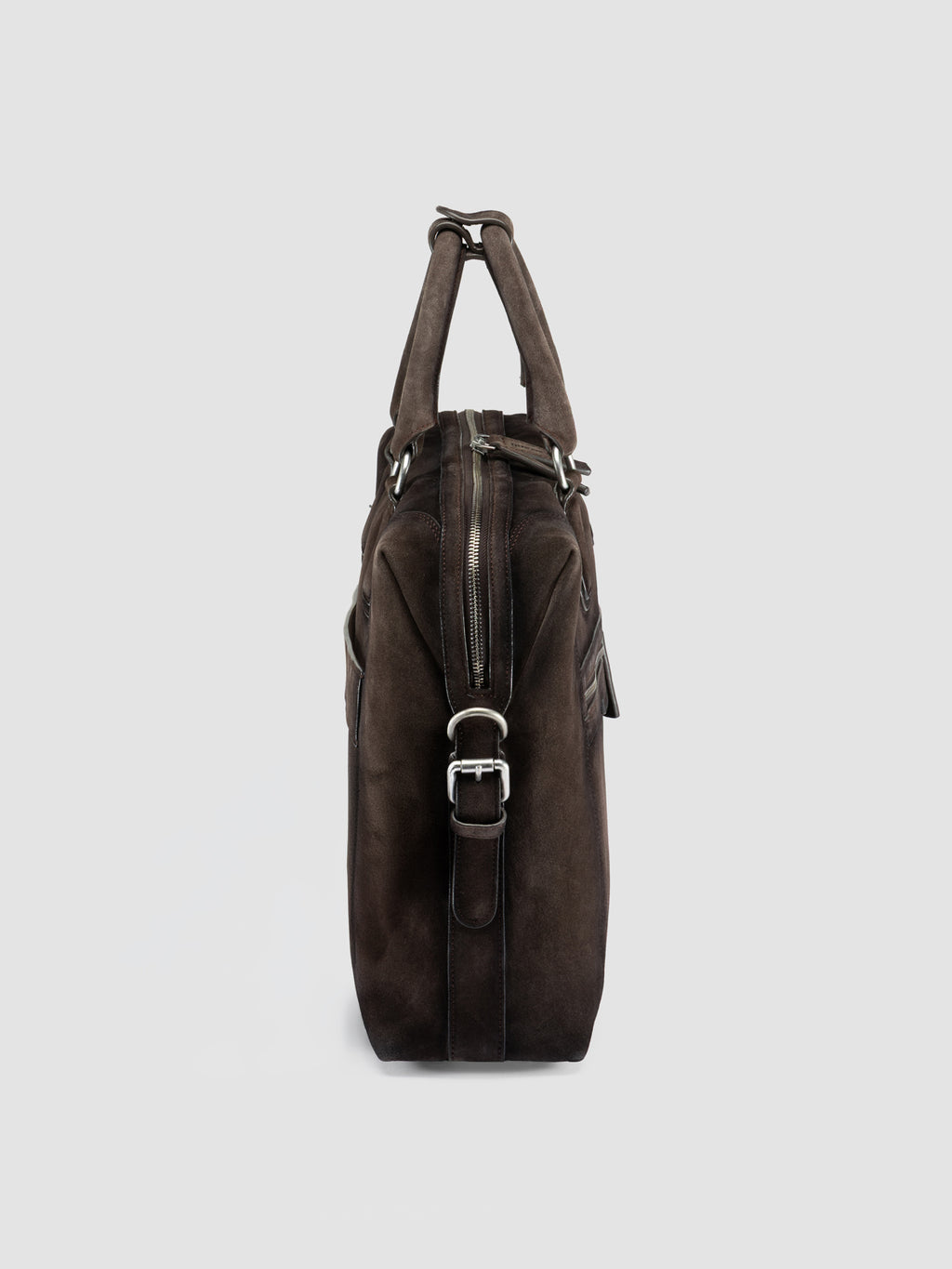 JULES 011 - Brown Suede Briefcase - image OCBJULE11LIGC3G110TU0 - 4