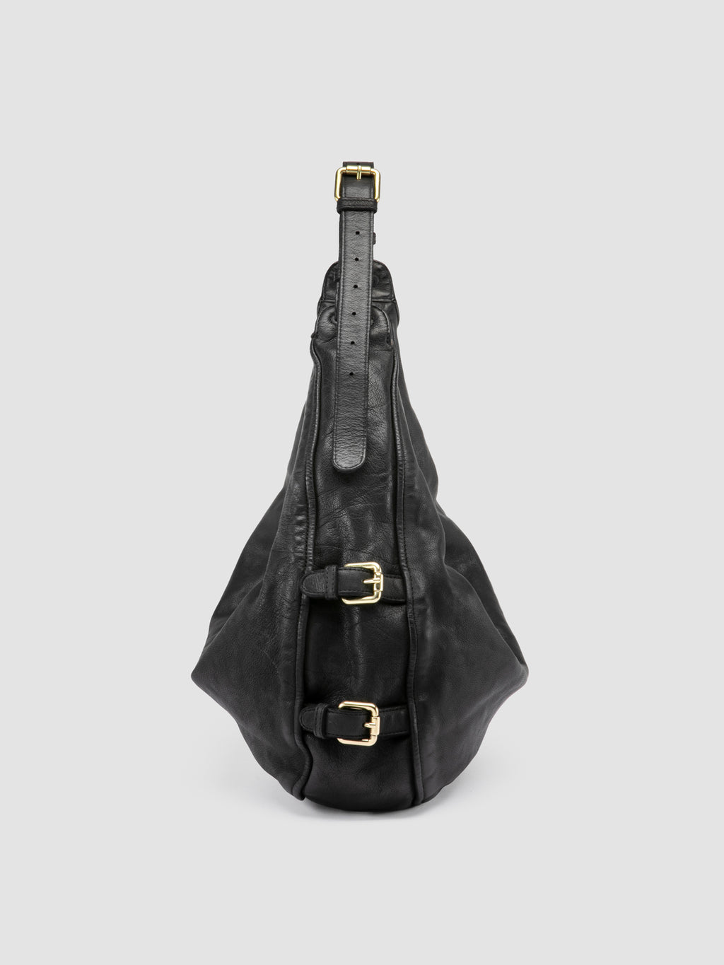 JULIE 015 - Schwarze Umhängetasche aus Leder