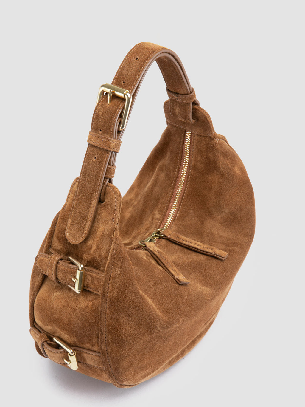 JULIE 016 - Brown Suede Shoulder Bag - image OCBJULT16LIGC1E280TU0 - 3