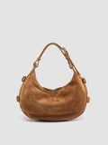 JULIE 016 - Brown Suede Shoulder Bag - image OCBJULT16LIGC1E280TU0 - 5