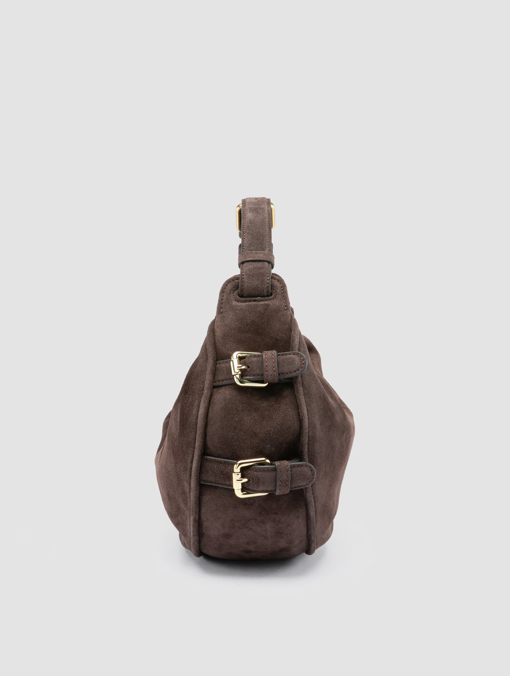 JULIE 016 - Brown Suede Shoulder Bag