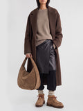 BOLINA 048 - Brown Suede Shoulder Bag