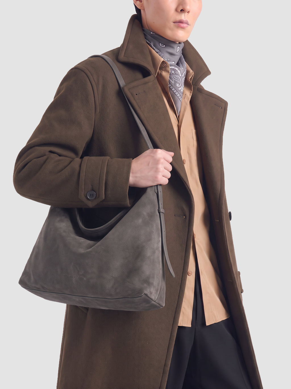 MADERNA 002 - Taupe Leather Shoulder Bag