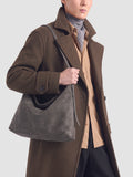 MADERNA 002 - Taupe Leather Shoulder Bag