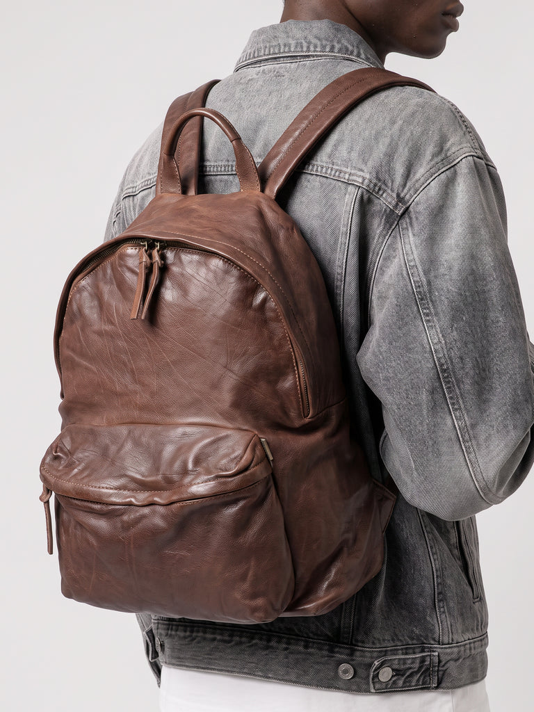 OC PACK 004 - Brown Leather Backpack