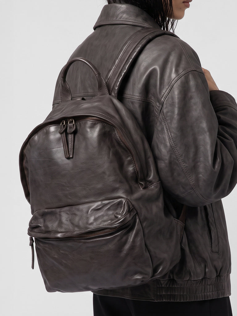 OC PACK 004 - Brown Leather Backpack