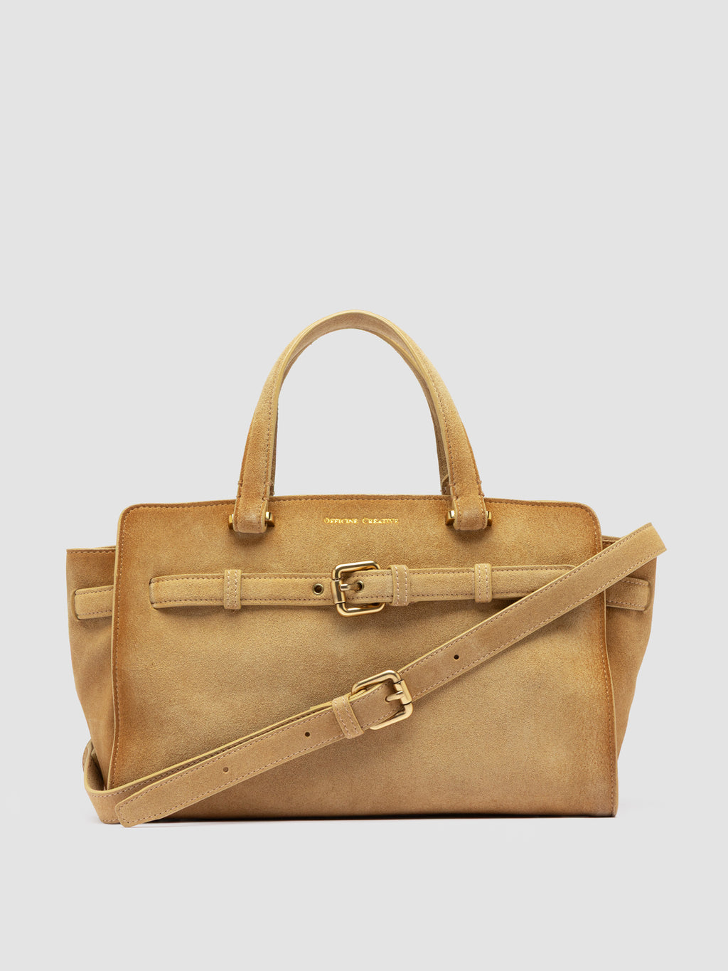 SADDLE 026 - Beigefarbene Henkeltasche aus Wildleder