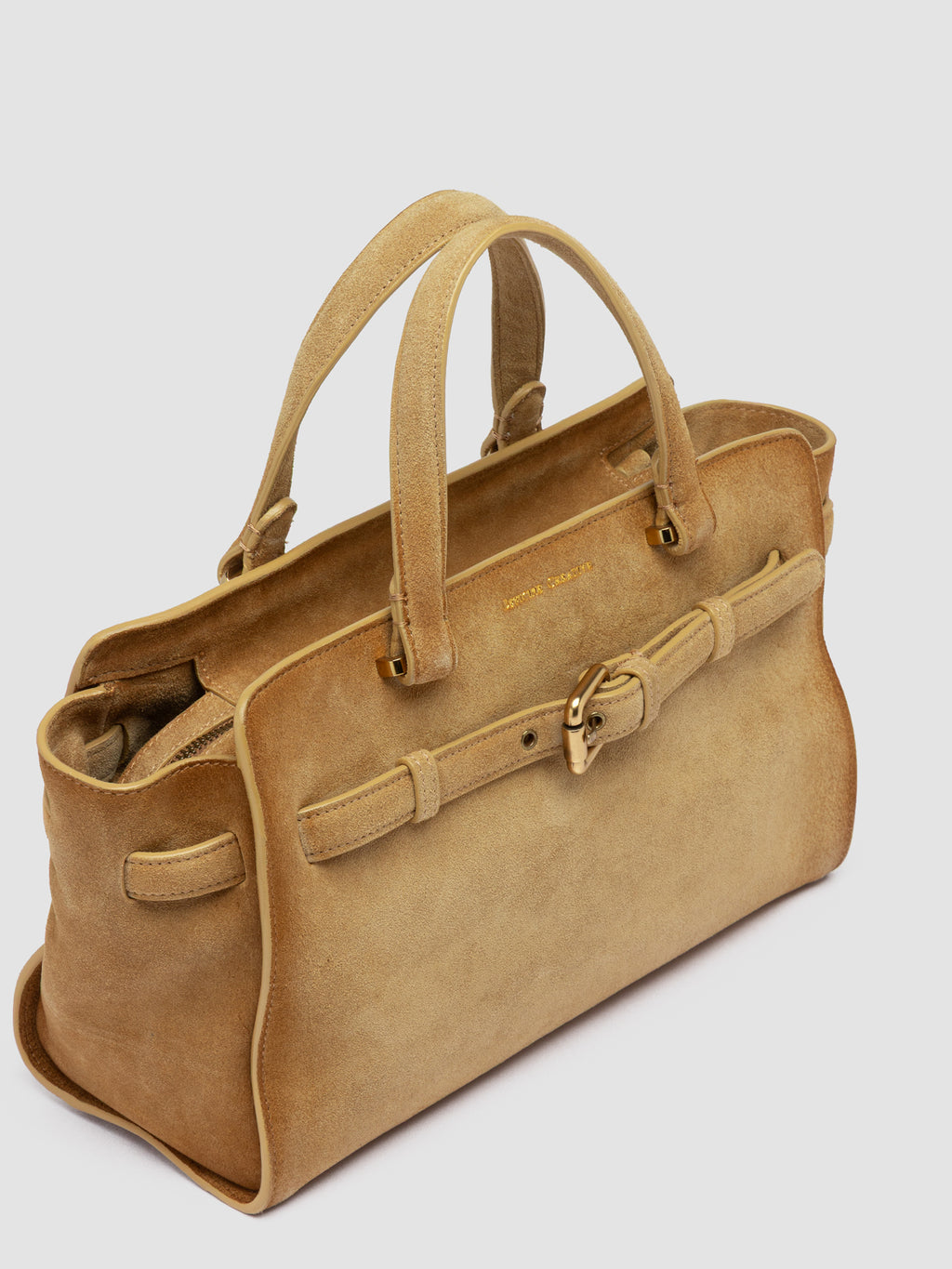 SADDLE 026 - Beigefarbene Henkeltasche aus Wildleder