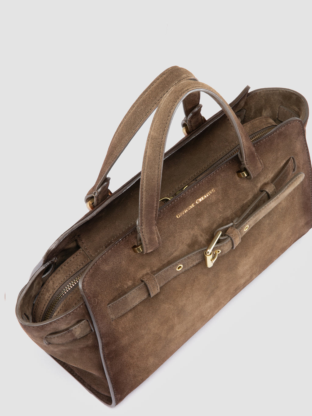 SADDLE 026 - Brown Suede Handle Bag - image OCBSADD26LIGC3F395TU0 - 3