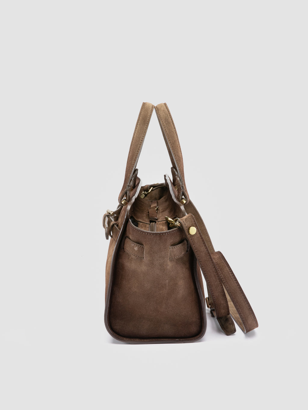 SADDLE 026 - Brown Suede Handle Bag - image OCBSADD26LIGC3F395TU0 - 6