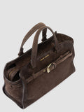 SADDLE 026 - Brown Suede Handle Bag - image OCBSADD26LIGC3G110TU0 - 2