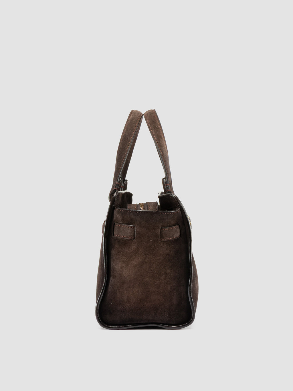 SADDLE 026 - Brown Suede Handle Bag - image OCBSADD26LIGC3G110TU0 - 4