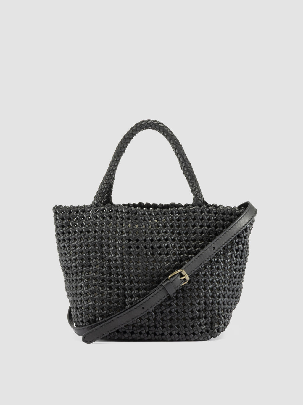 VICKY 001 - Black Leather Handle Bag