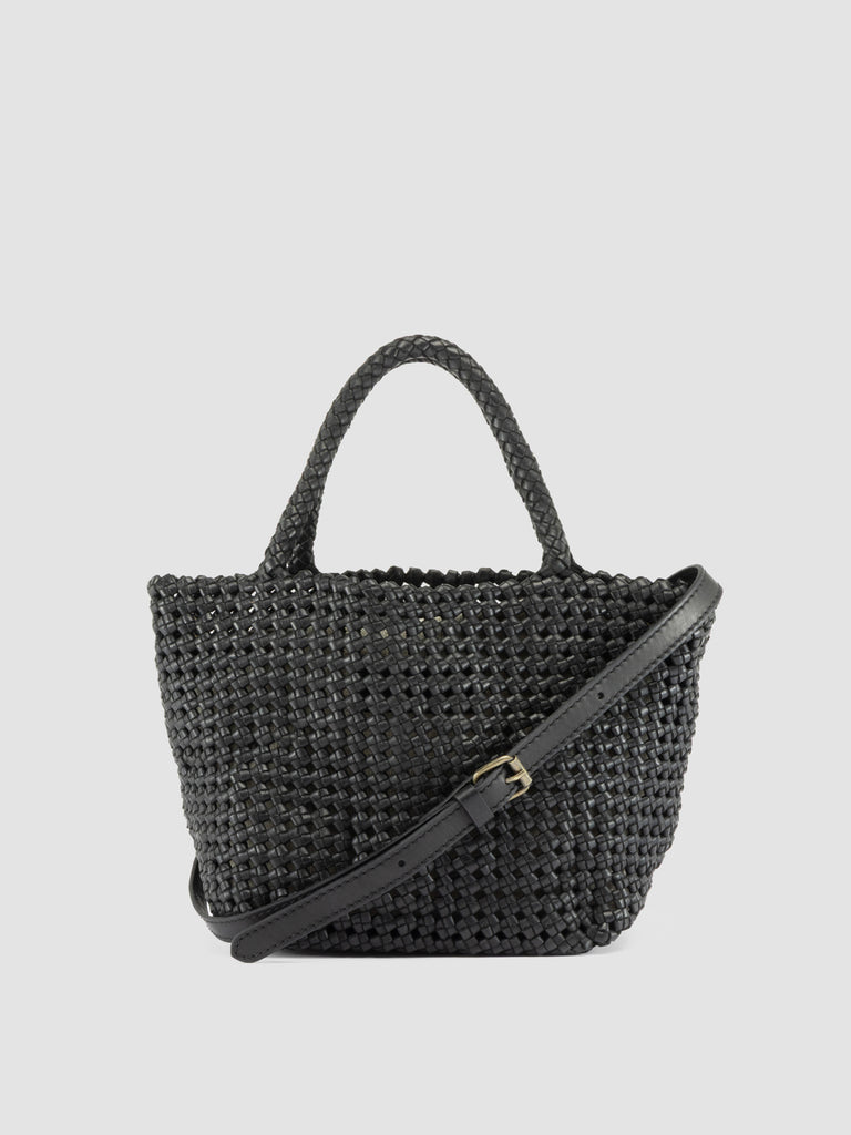 VICKY 001 - Black Leather Handle Bag
