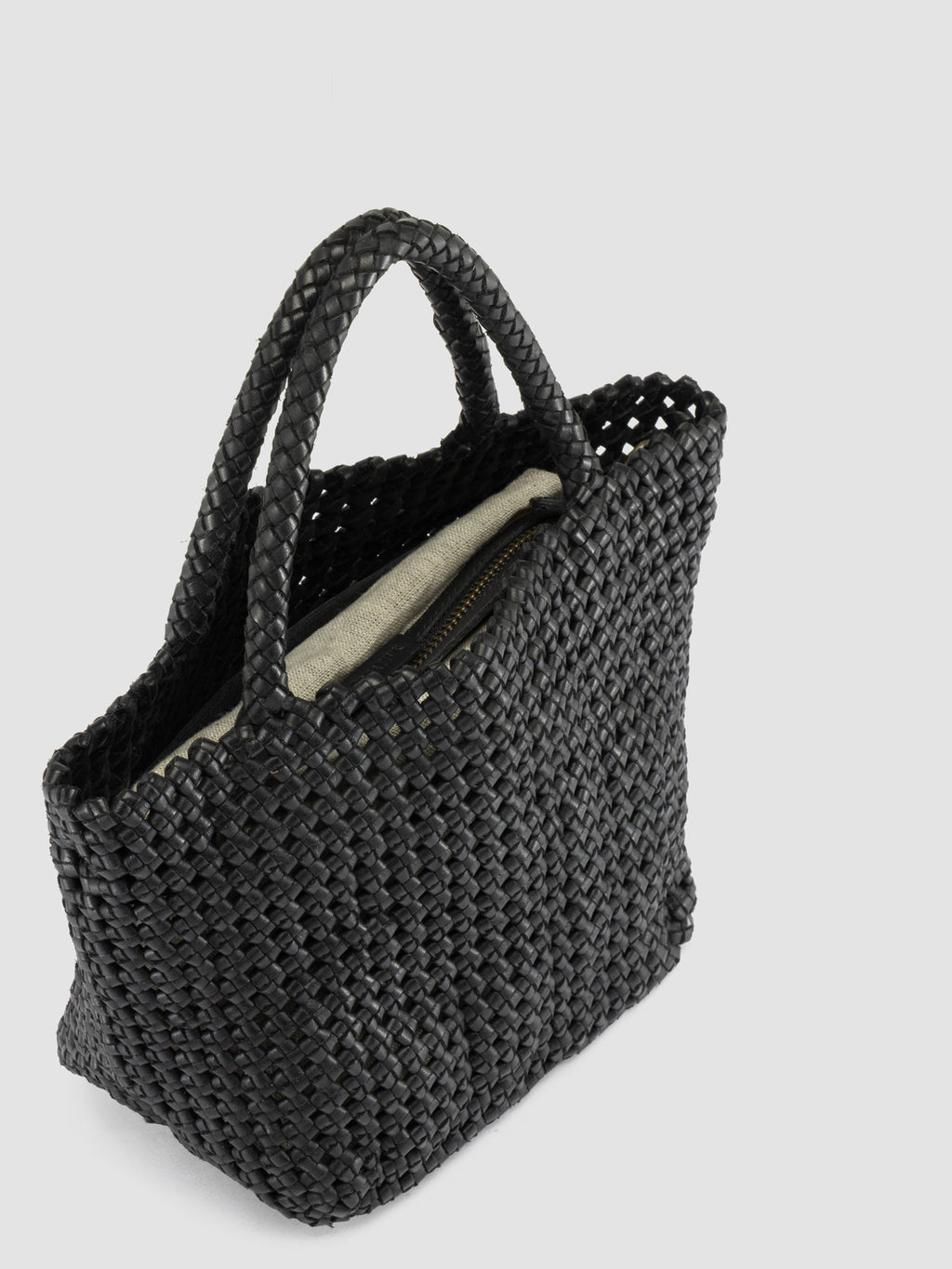 VICKY 001 - Black Leather Handle Bag