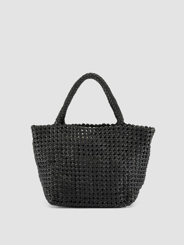 VICKY 001 - Black Leather Handle Bag