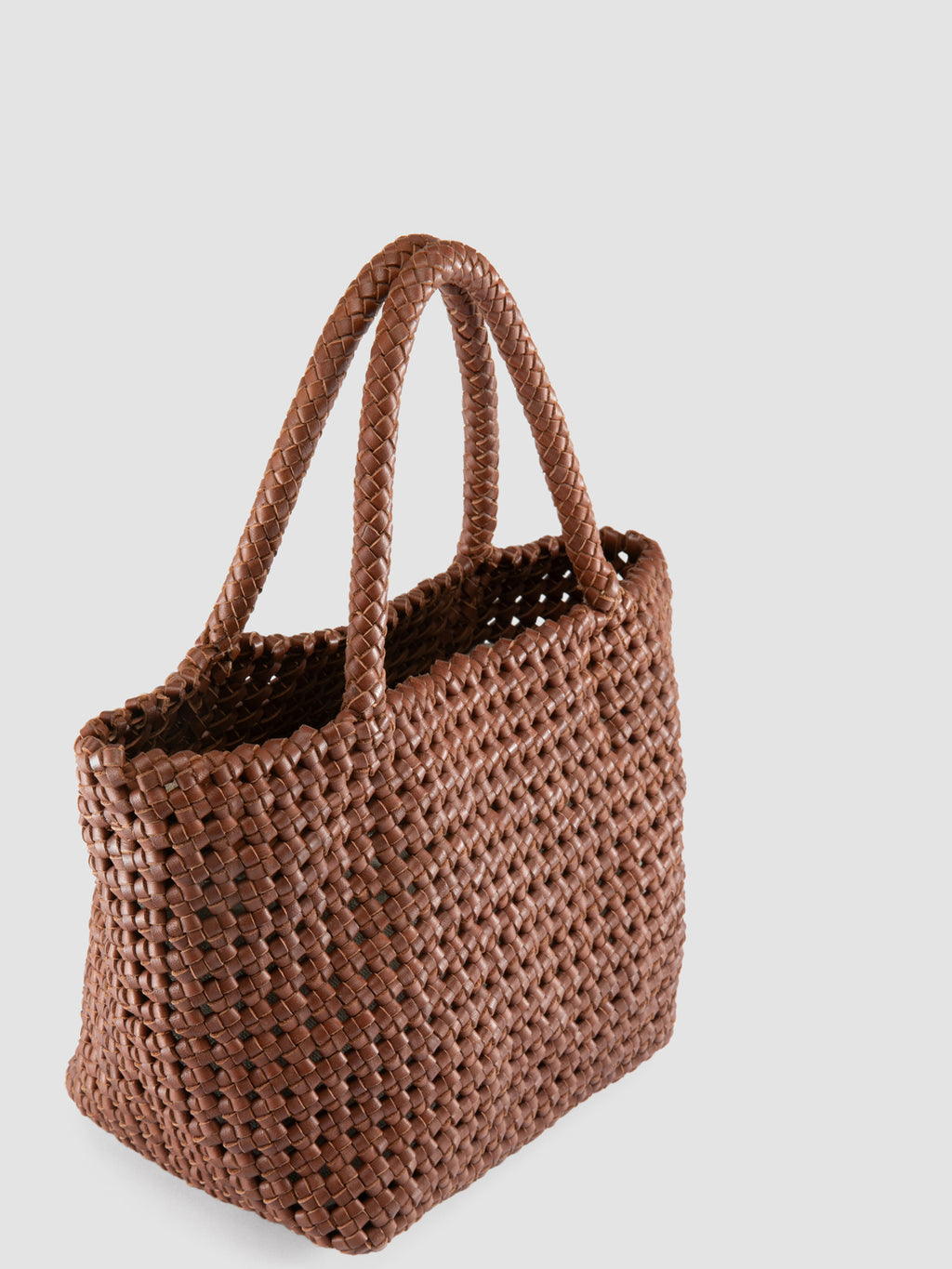 VICKY 001 - Brown Leather Handle Bag