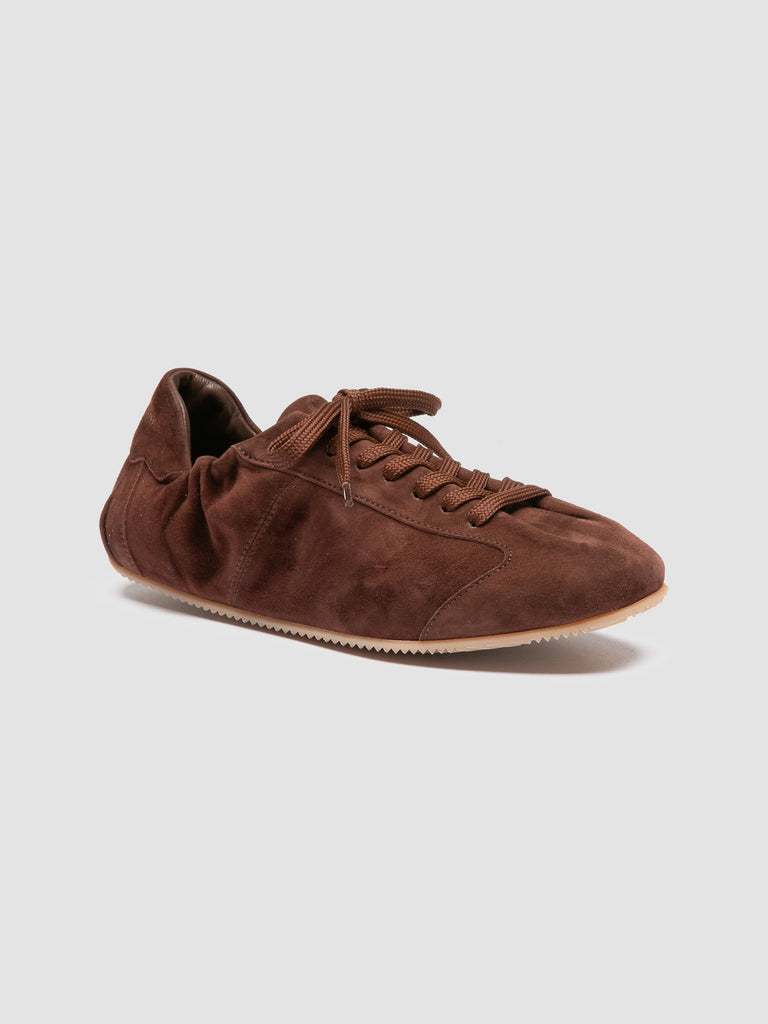 BALLET 102 - Brown Suede Low Top Sneakers