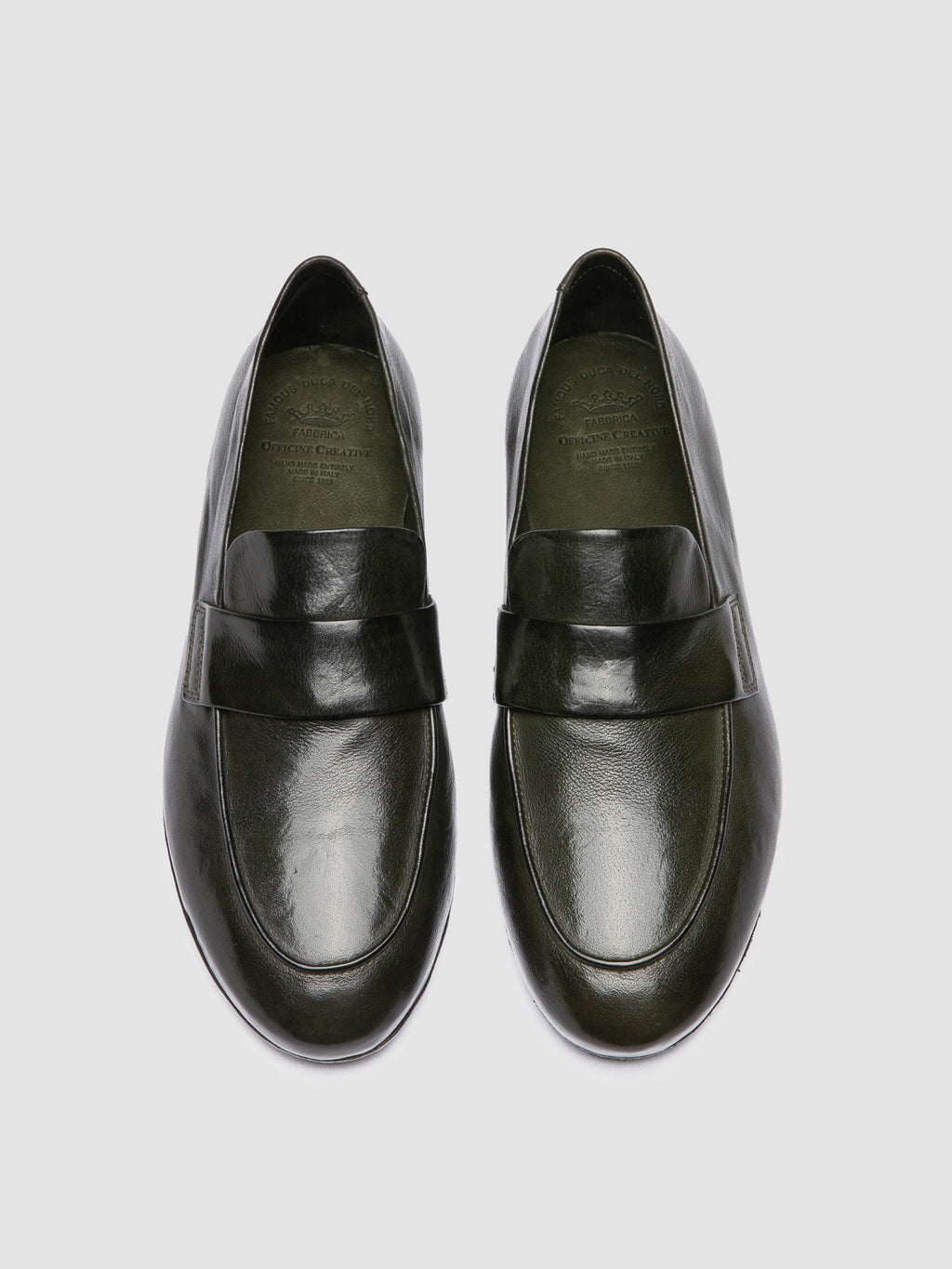 BLAIR DD 001 - Green Leather Penny Loafers