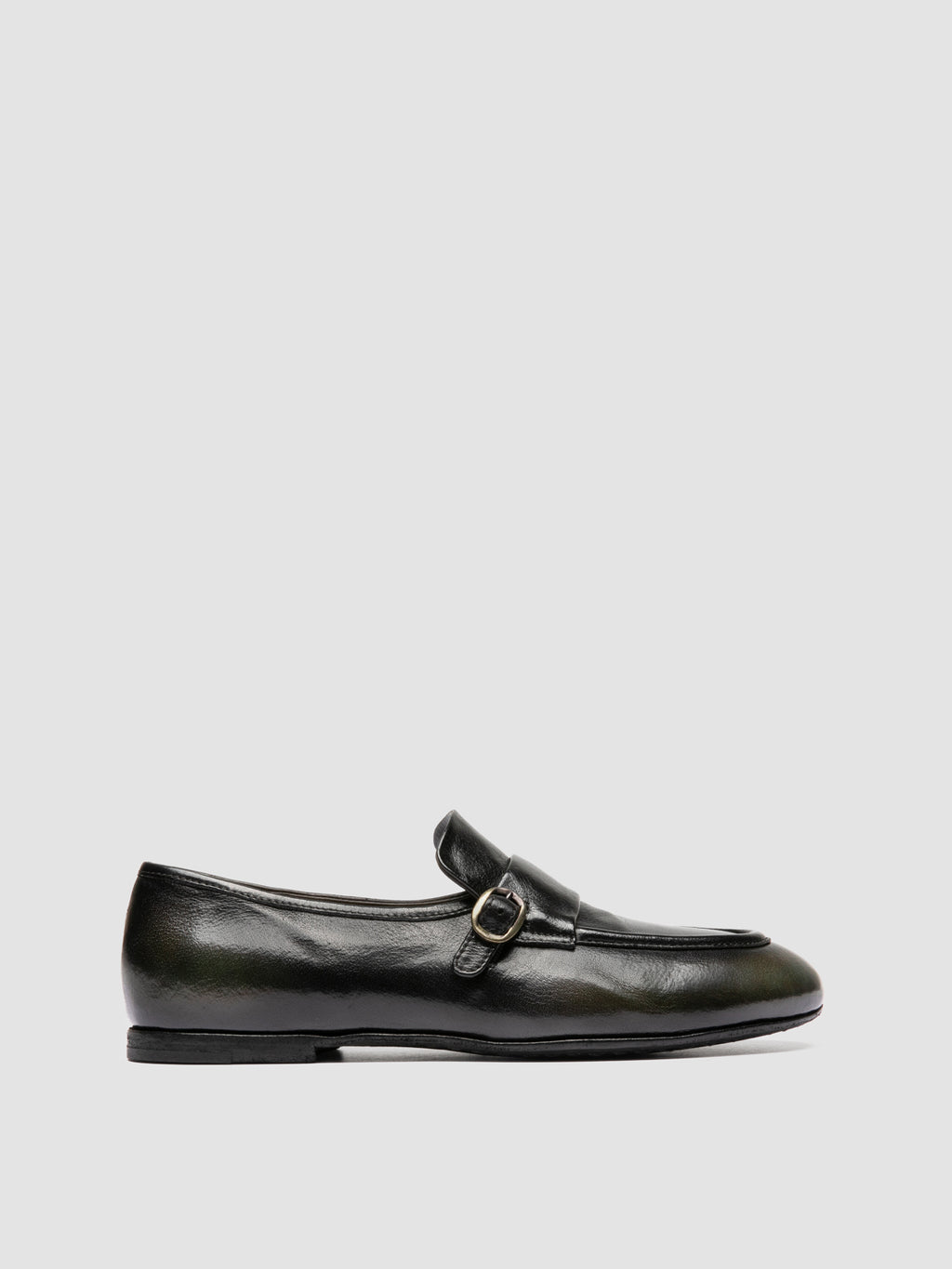 BLAIR DD 003_W - Green Leather Penny Loafers